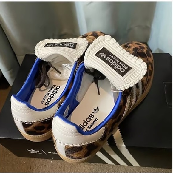 Women's Adidas x Wales Bonner Samba Leopard Print Pony Sneakers - Picture 4 of 7